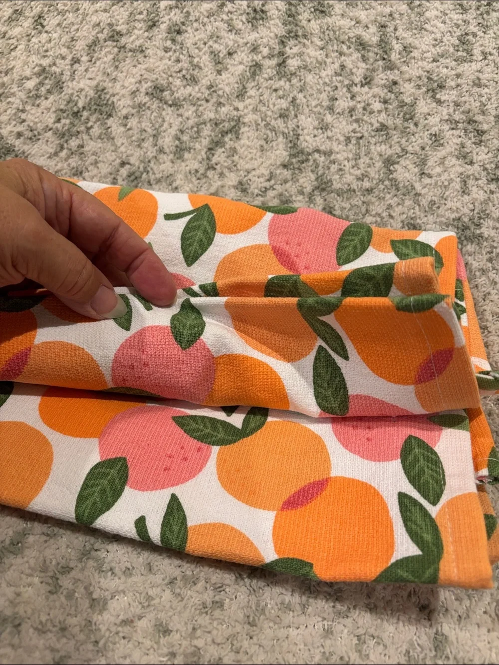 Colorful Citrus Kitchen Towels Set of 2 Oranges Grapefruit Print NWT Cotton